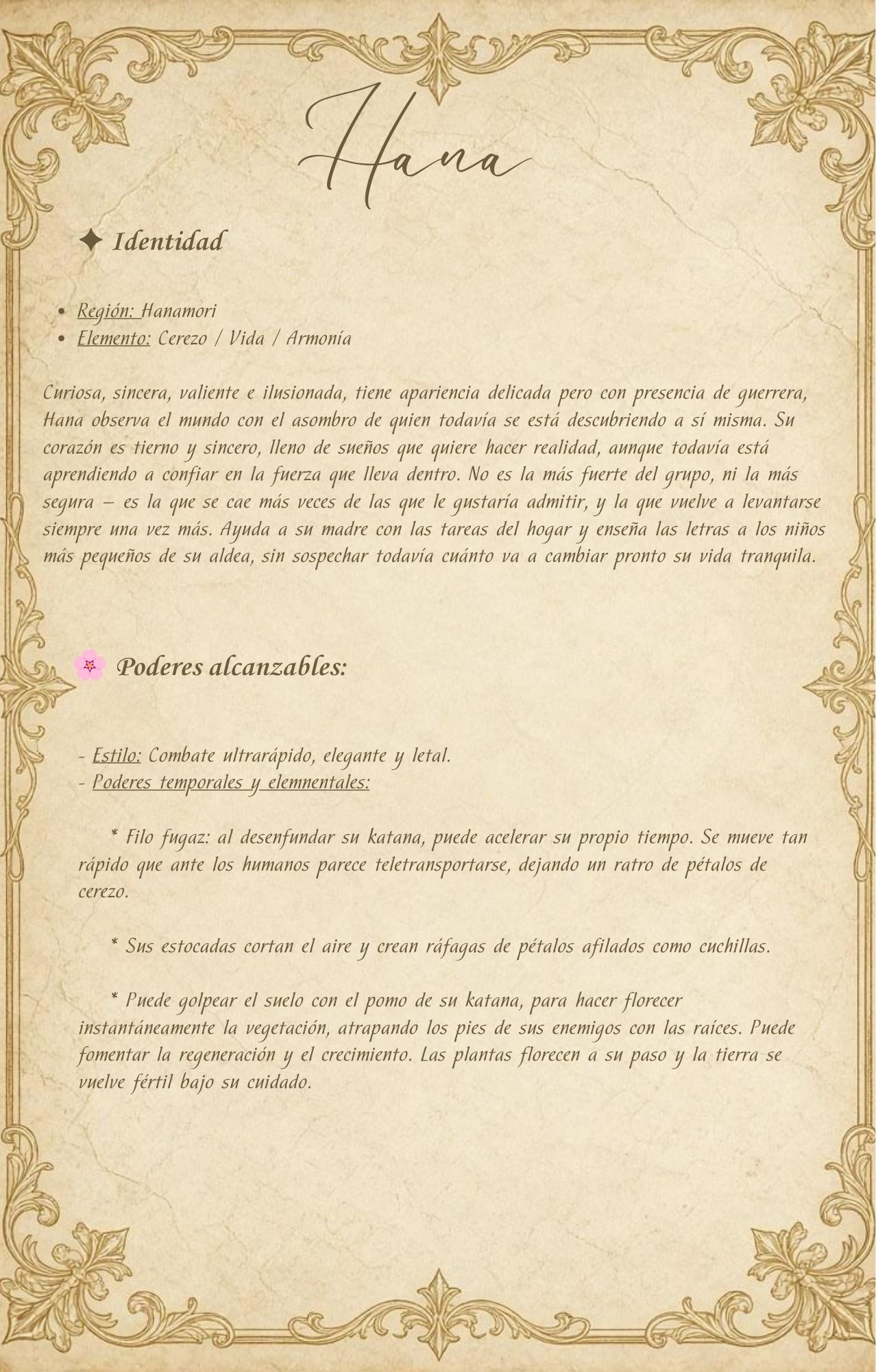 Ficha complementaria de Hana, parte 1