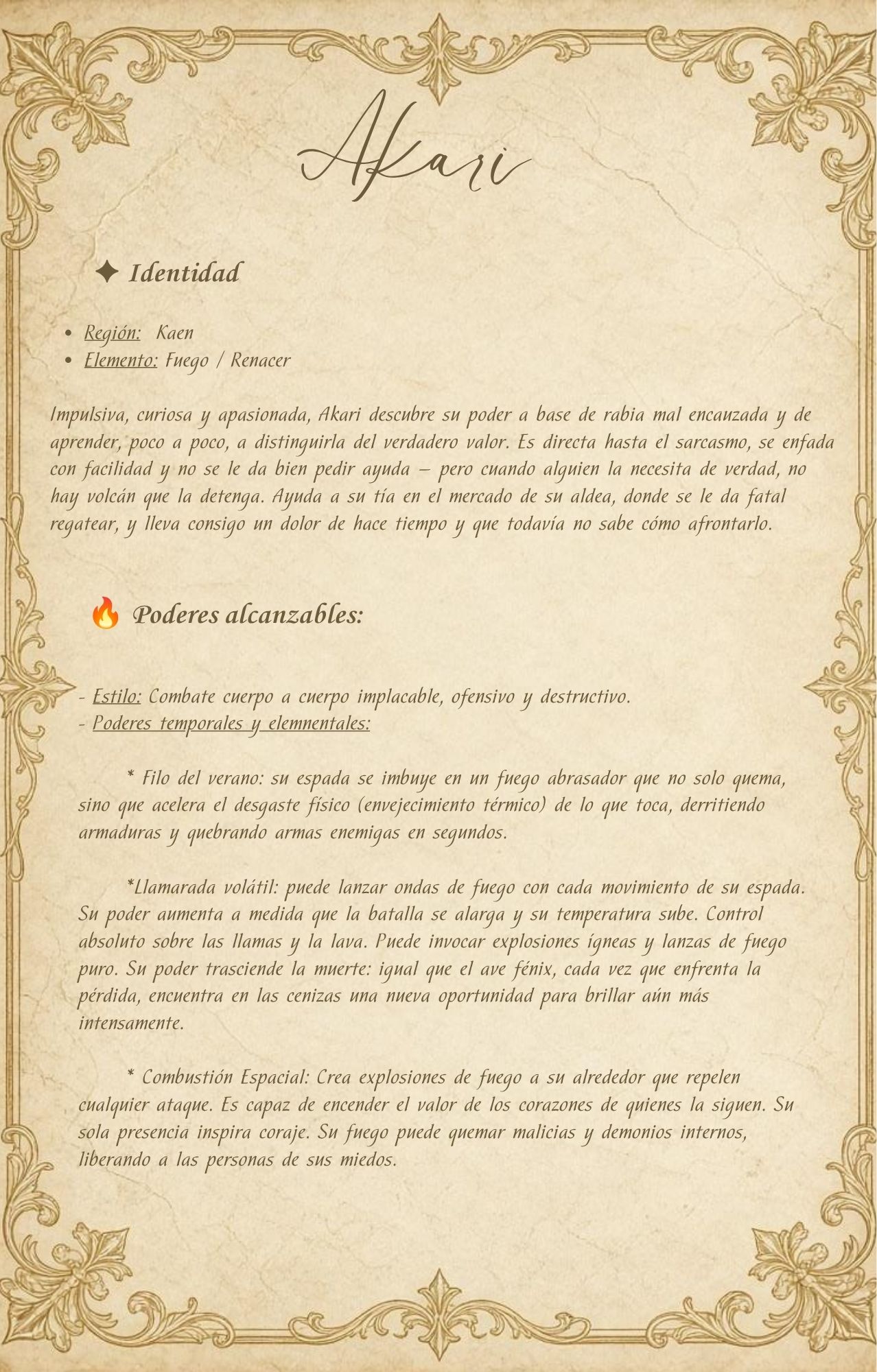 Ficha complementaria de Akari, parte 1