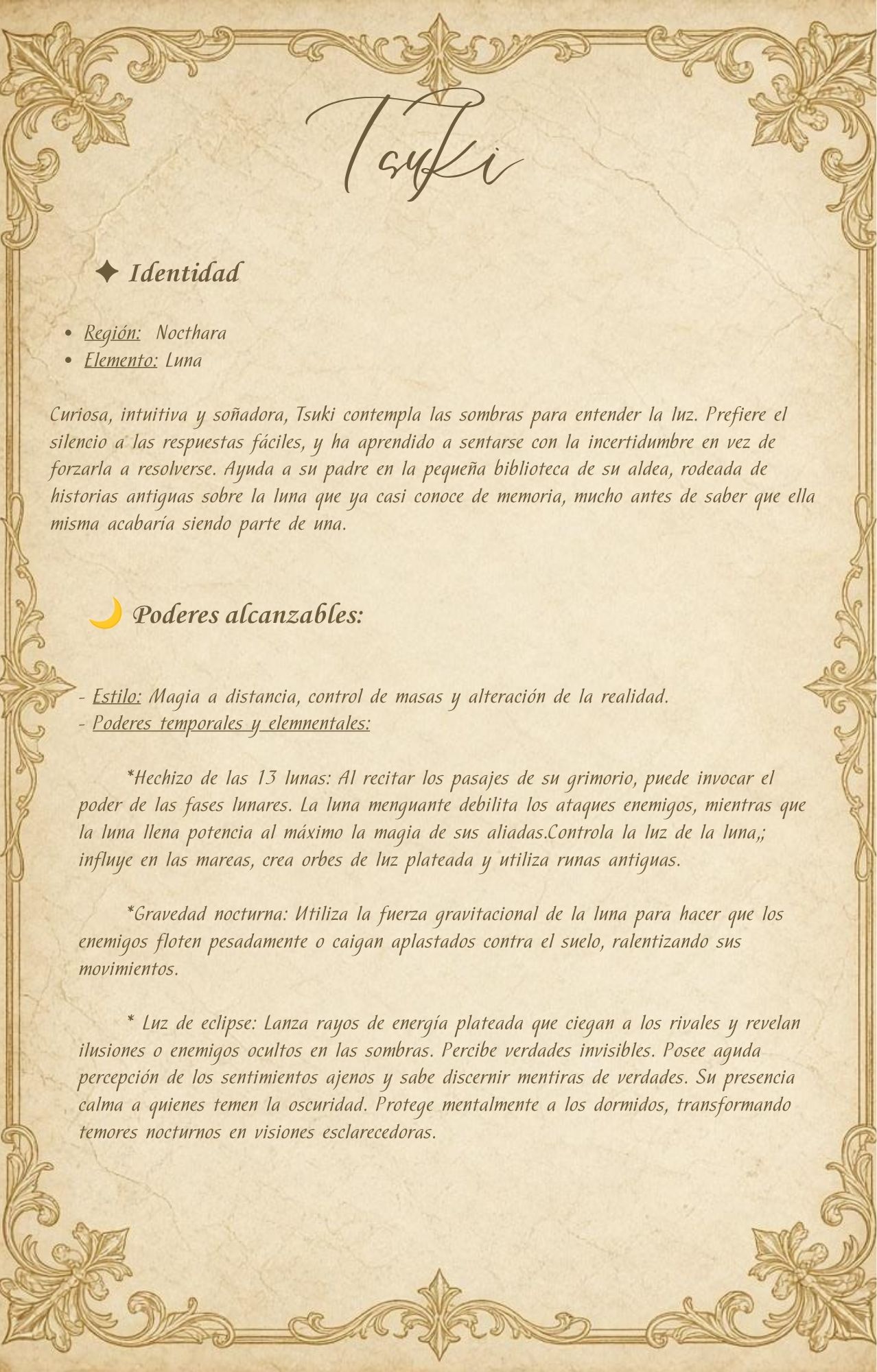 Ficha complementaria de Tsuki, parte 1